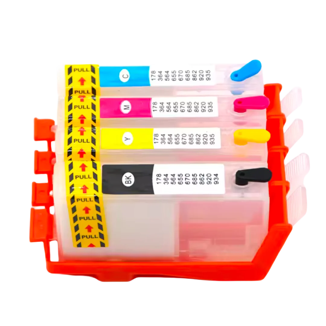 HP 655 Empty Refillable Ink Cartridge for Deskjet 3525–6525 Refillable Ink Cartridge PRIMED