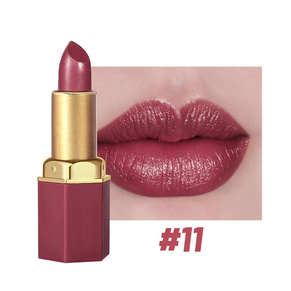 SAM SUGAR Gold Bar Lipstick – 6 Colors Pearlescent Glitter