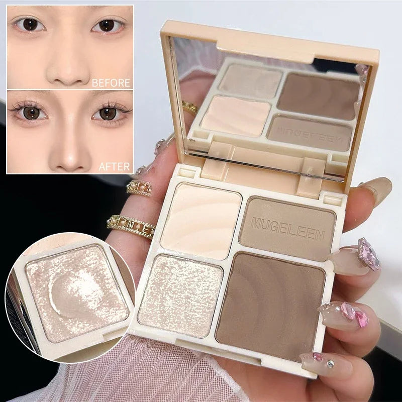 4-Color Highlight & Contour Palette – Matte Bronzer Blush Highlight Contour Palette PRIMED