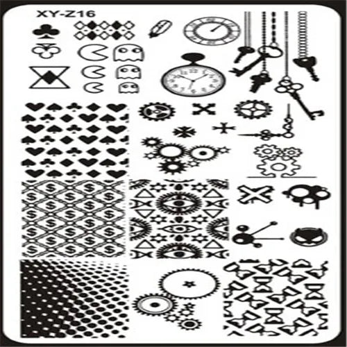 MAFANAILS Nail Art Stamping Plate – Multi-Design Stencil XY-Z Nail Stamping Plate PRIMED 16