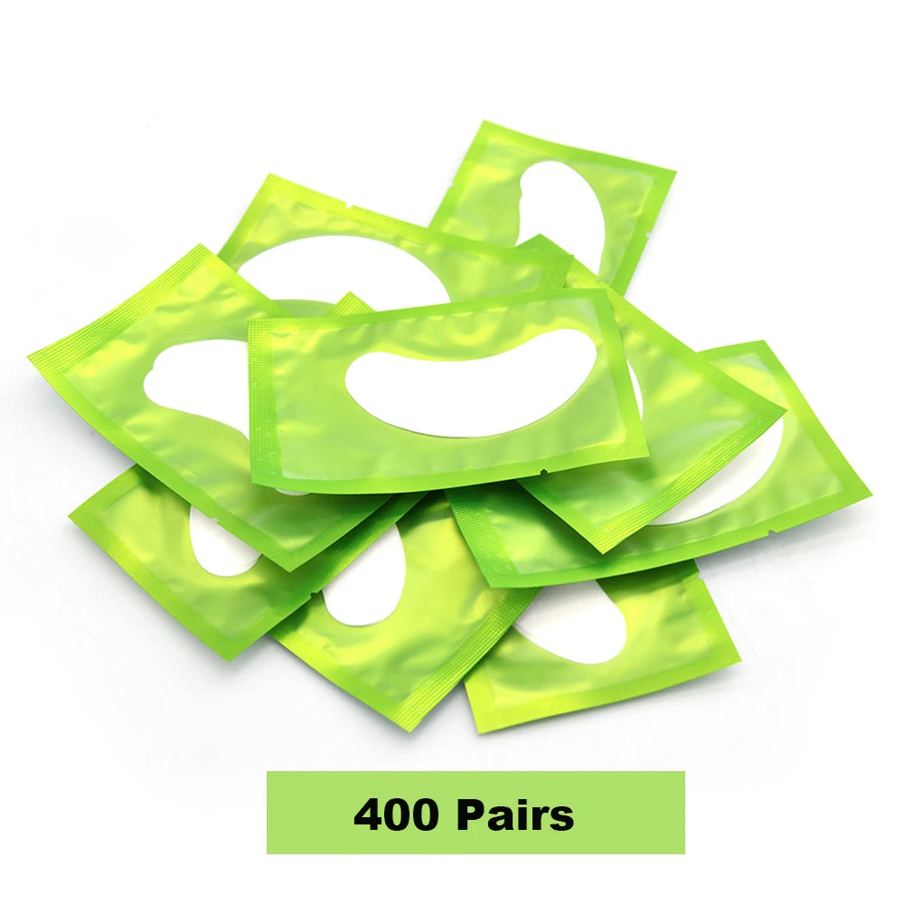 400 Pairs Hydrogel Under Eye Pads for Eyelash Extensions Eyelash Extension Pads PRIMED 400 Pairs Green