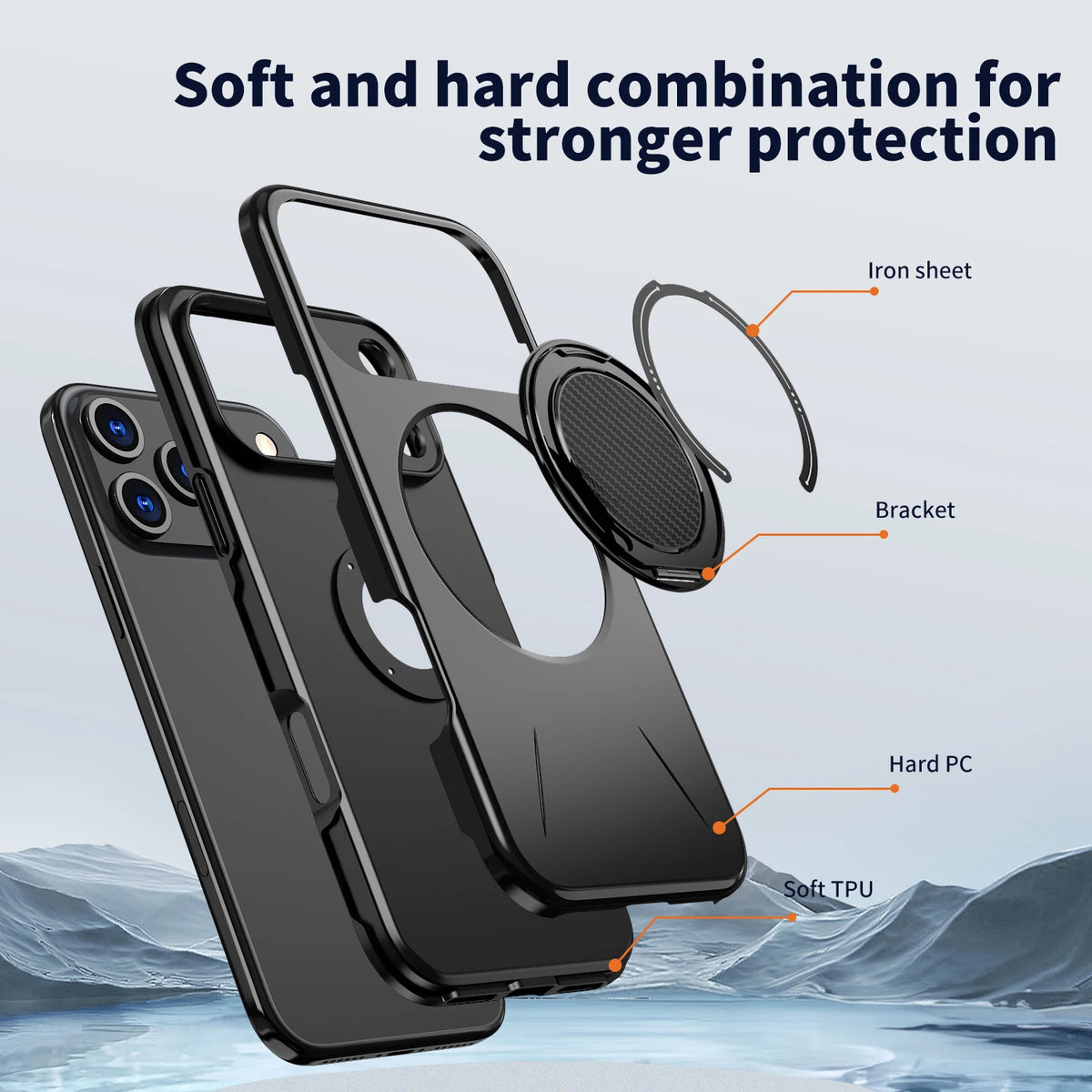 MagSafe 360° Magnetic Stand iPhone Case – Anti-Slip Cover Magnetic Phone Case PRIMED