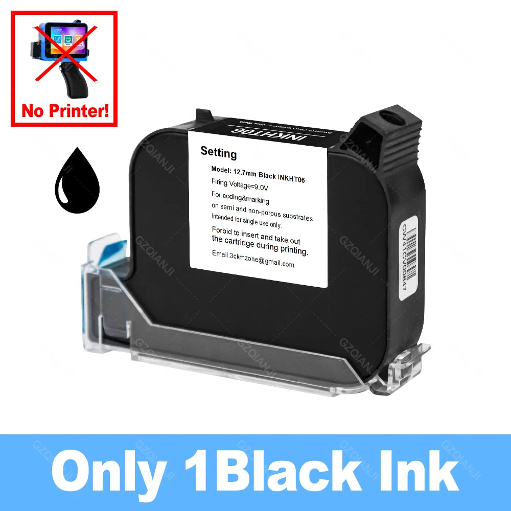 Portable Handheld Inkjet Printer 12.7mm – 28 Languages & QR Code Handheld Inkjet Printer PRIMED 1BK Ink(NoPrinter)