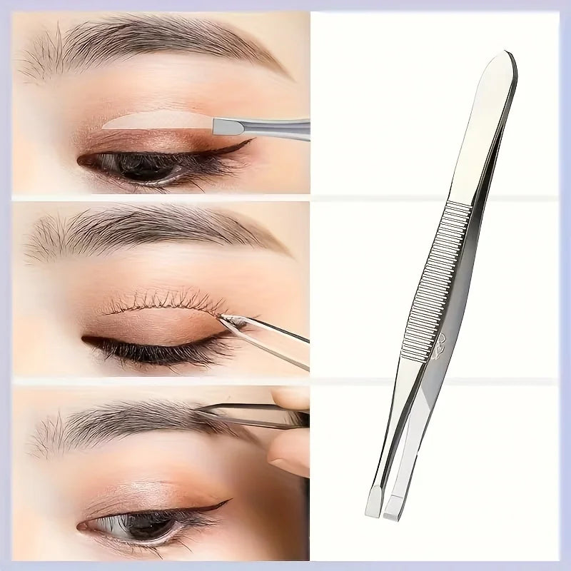 Stainless Steel Tweezers Set – Eyebrow & Eyelash Grooming
