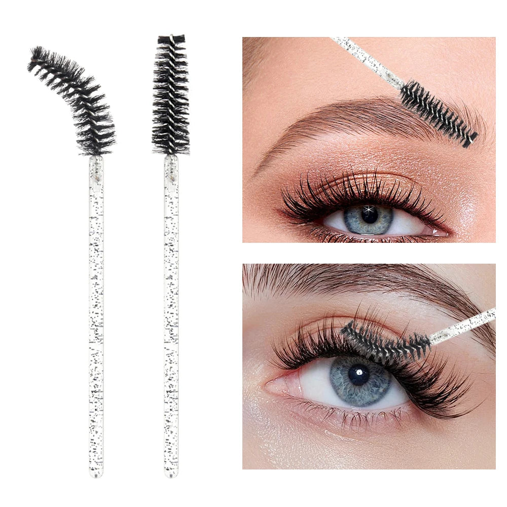 100 Pcs Spoolie Brushes – Eyelash Extension Makeup Tools Spoolie Brush Set PRIMED
