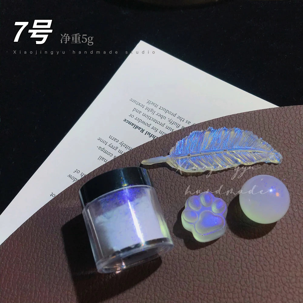 Holographic Nail Glitter Powder 10g – Silver & Gold Laser