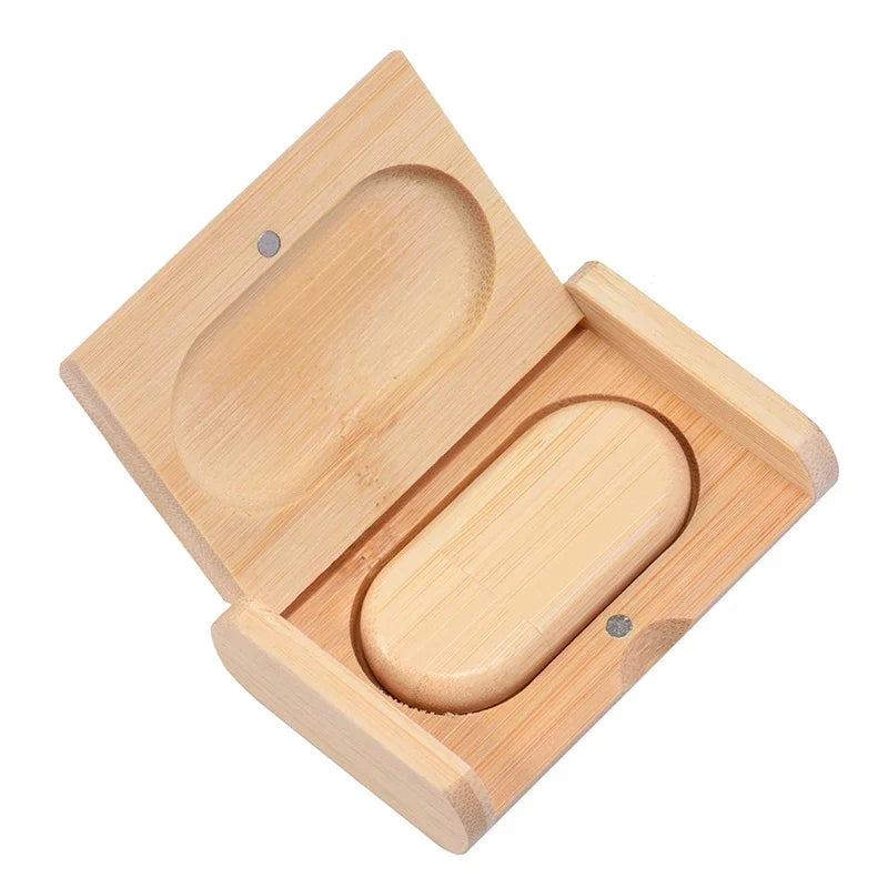 Wooden USB Flash Drive 4–64GB | Free Custom Logo | Gift Box