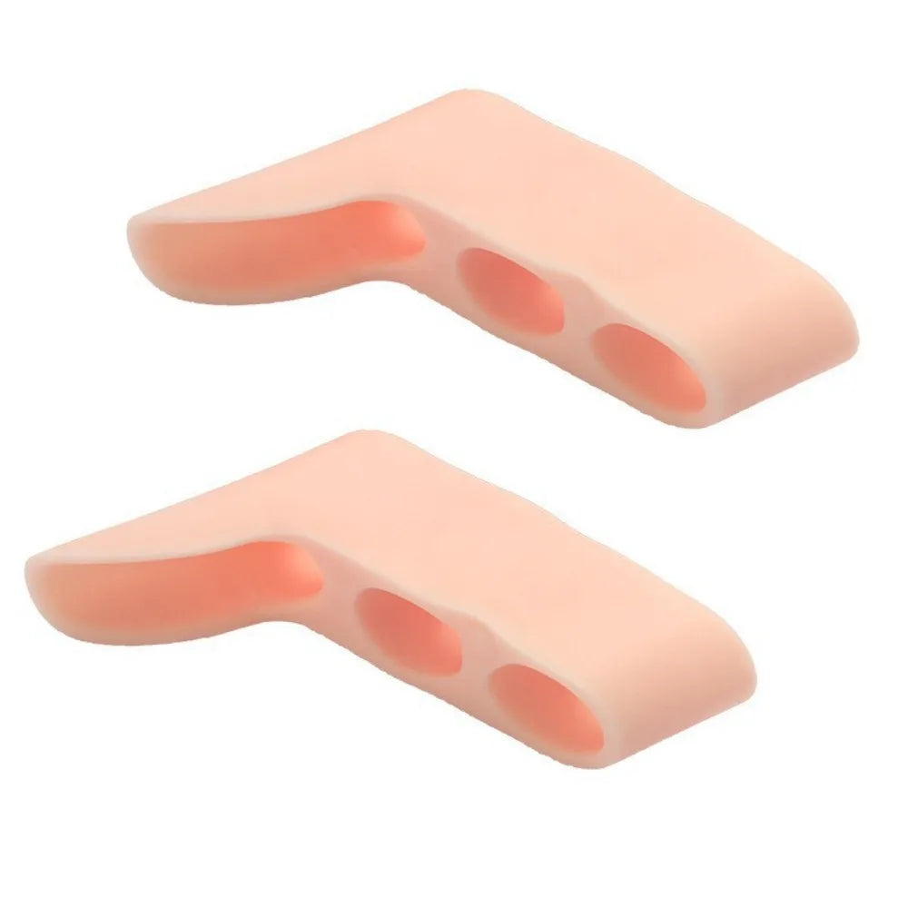 Silicone Toe Straightener & Separator 2 Pcs – 3-Hole Design Toe Separator PRIMED Skin Tone