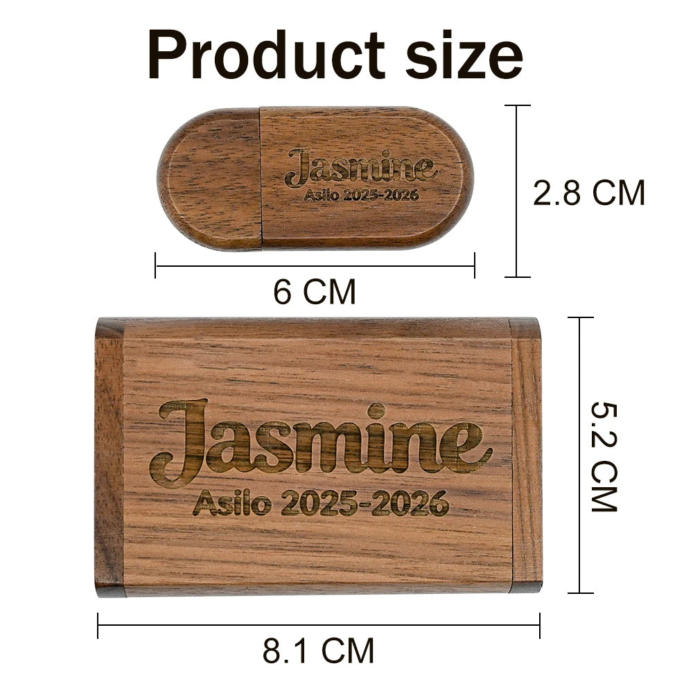 5-Pack Wooden USB Flash Drive Custom Logo | 4GB–64GB Gift USB Flash Drive PRIMED