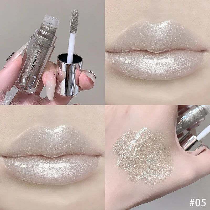 Nude Mirror Lip Gloss – Pearlescent Jelly Lip Oil, 5 Shades Lip Gloss PRIMED 05