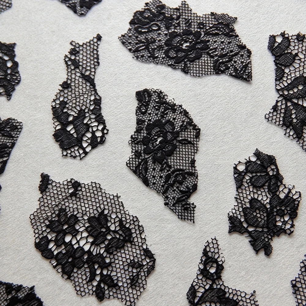 Retro Lace Nail Art Stickers – Leopard Floral Bow Decals