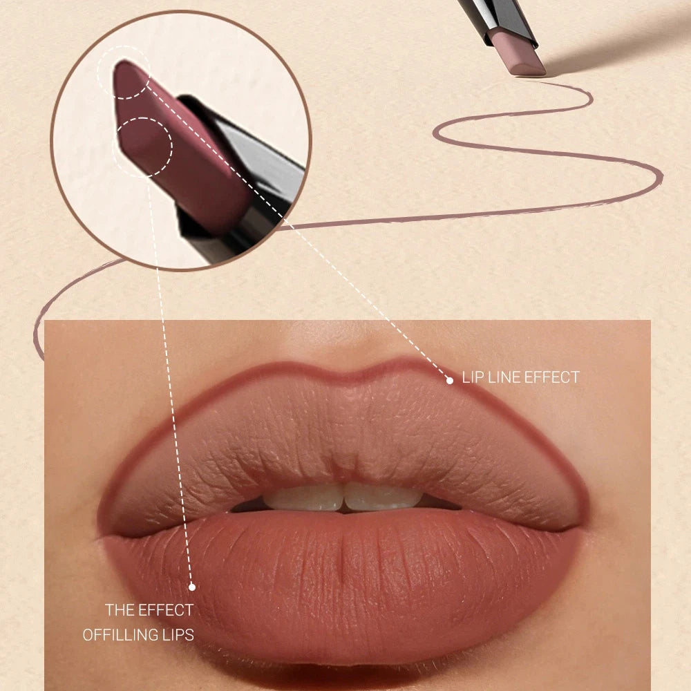 8-Color Rotatable Matte Lip Liner Set – Waterproof Long-Lasting Matte Lip Liner Set PRIMED