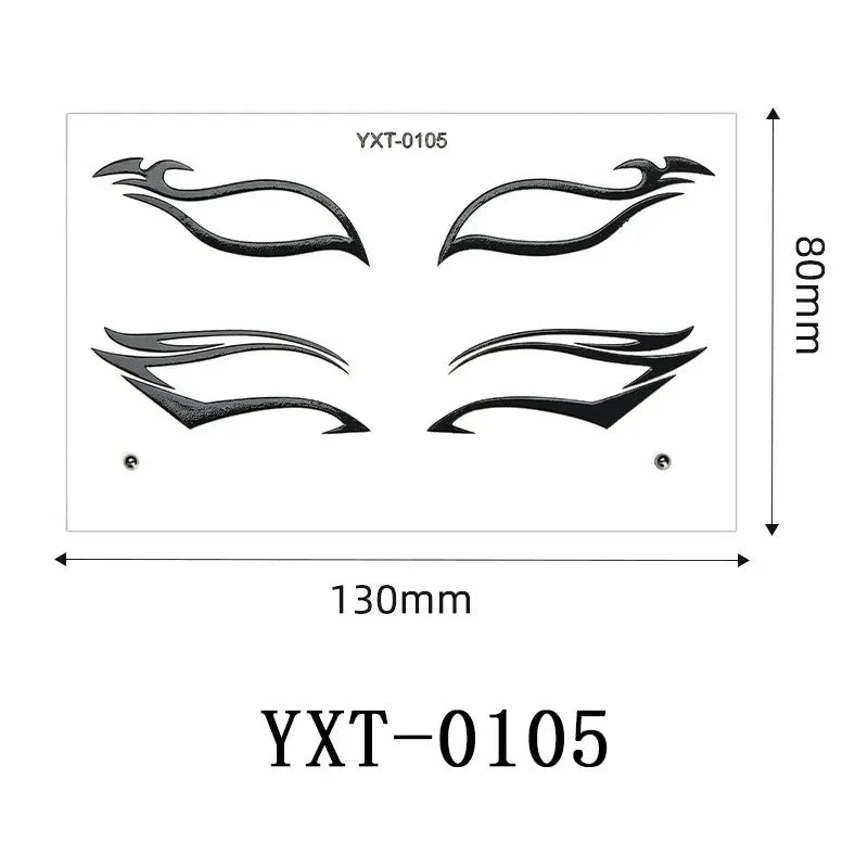 Gothic Metallic Eye Corner Temporary Tattoo Stickers | Cosplay Face Tattoo Stickers PRIMED YXT-105-1Pc