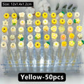 Flower Tube Eyelash Brush Set – Reusable Mascara Wand Spoolie Eyelash Brush Set PRIMED Yellow-50pcs