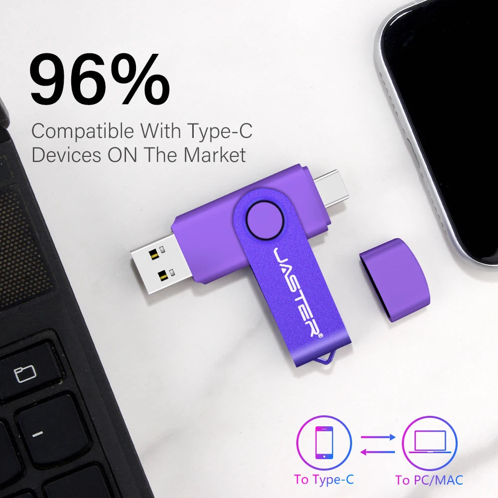 JASTER 2-in-1 Type-C USB 3.0 Flash Drive | OTG Pen Drive USB Flash Drive PRIMED