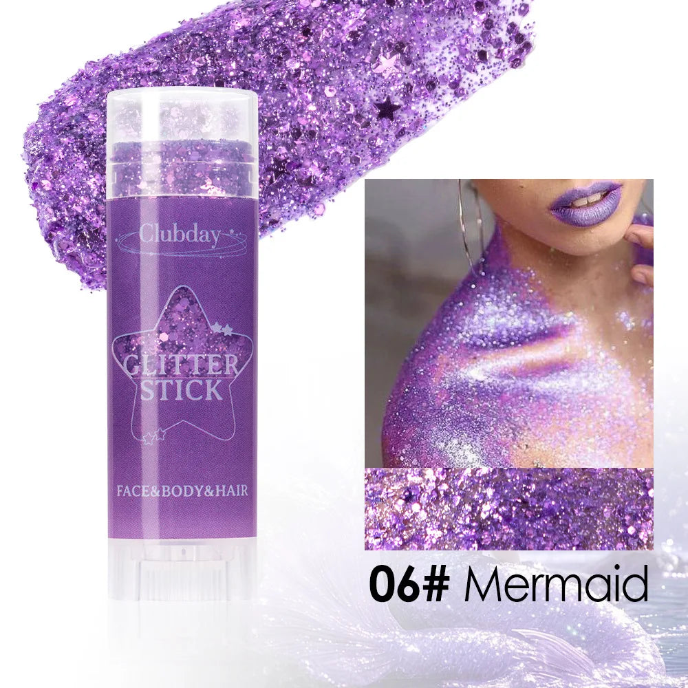 Sequins Glitter Gel Stick – Face, Eye & Body Makeup 6 Colors
