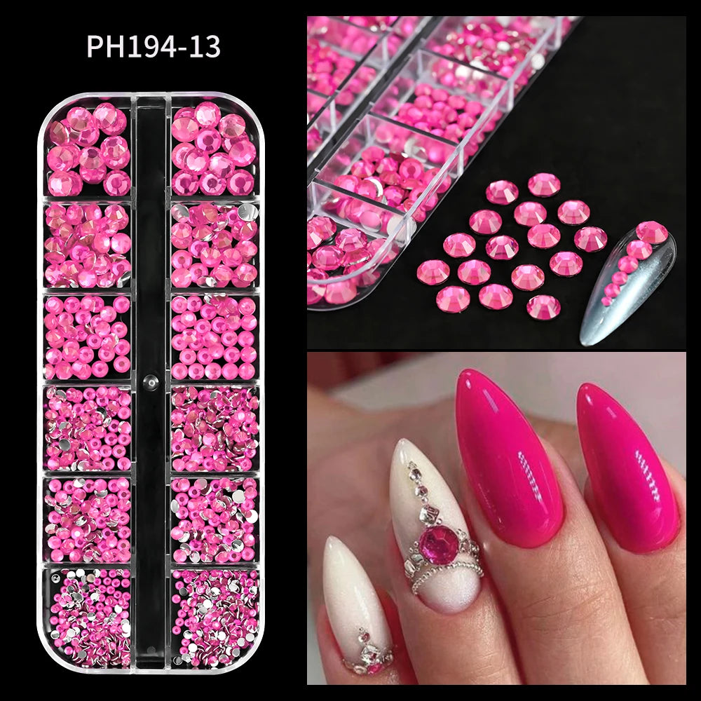 2000Pcs Flat Back Crystal Rhinestones Mix SS6–SS30 Nail Art Nail Art Rhinestones PRIMED 13