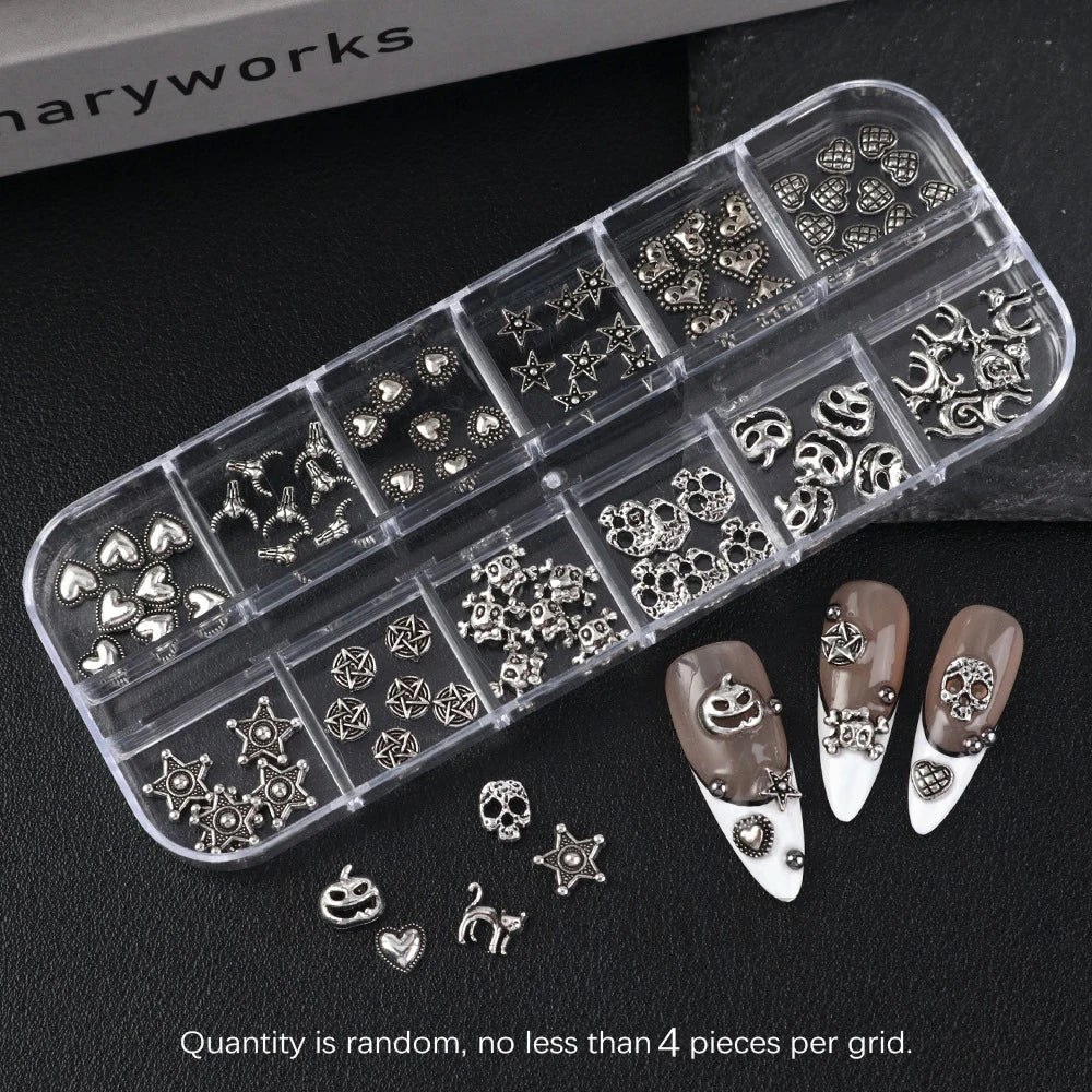 Halloween Nail Charms Set – Pumpkin, Black Cat & Star Designs Nail Art Charms PRIMED