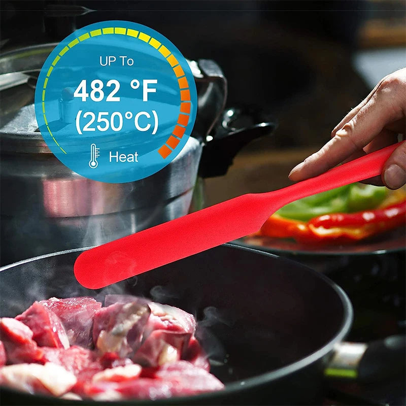 LMETJMA Silicone Jar Spatula – Heat Resistant Baking Scraper Silicone Jar Spatula PRIMED
