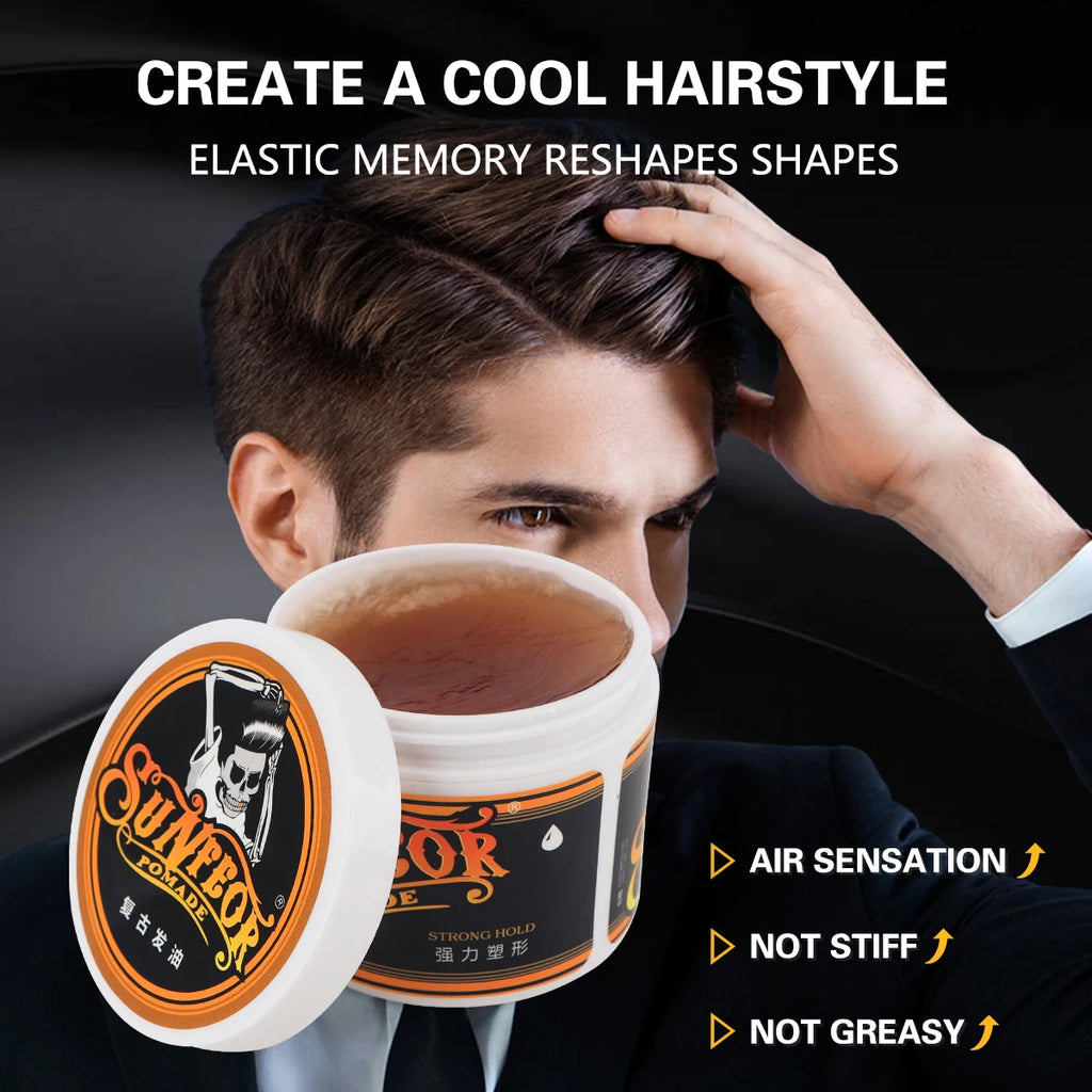 Retro Men's Hair Pomade – Strong Hold Barber Styling Gel