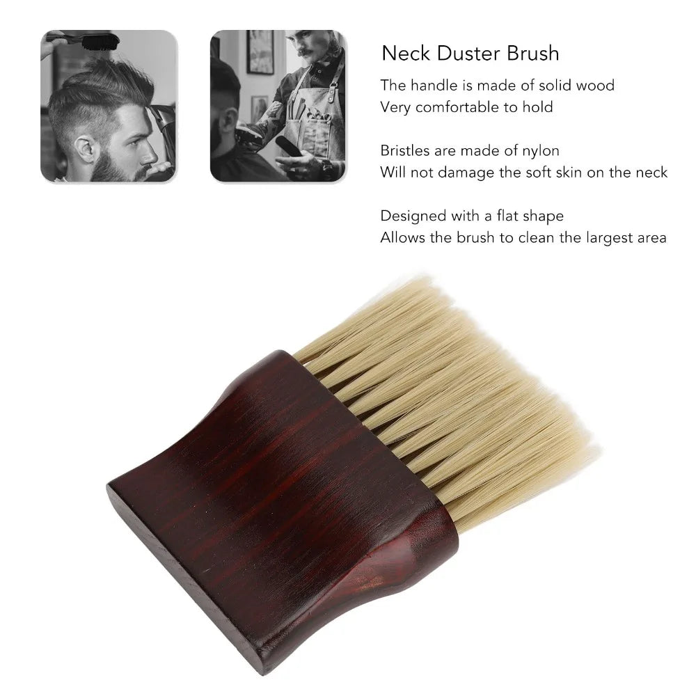 Professional Barber Neck Duster Brush – Solid Wood Handle Barber Neck Brush PRIMED