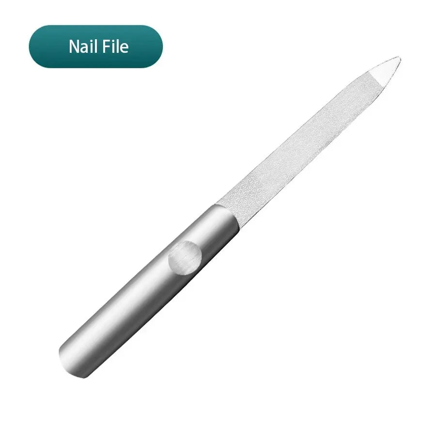 V-Shape Stainless Steel Cuticle Pusher & Nail Cleaner Tool Cuticle Pusher Tool PRIMED Nail File