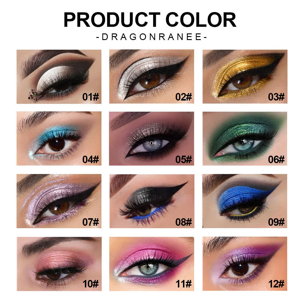 12-Piece Glitter Eyeshadow Pencil Set – Waterproof Shimmer Sticks Eyeshadow Pencil Set PRIMED