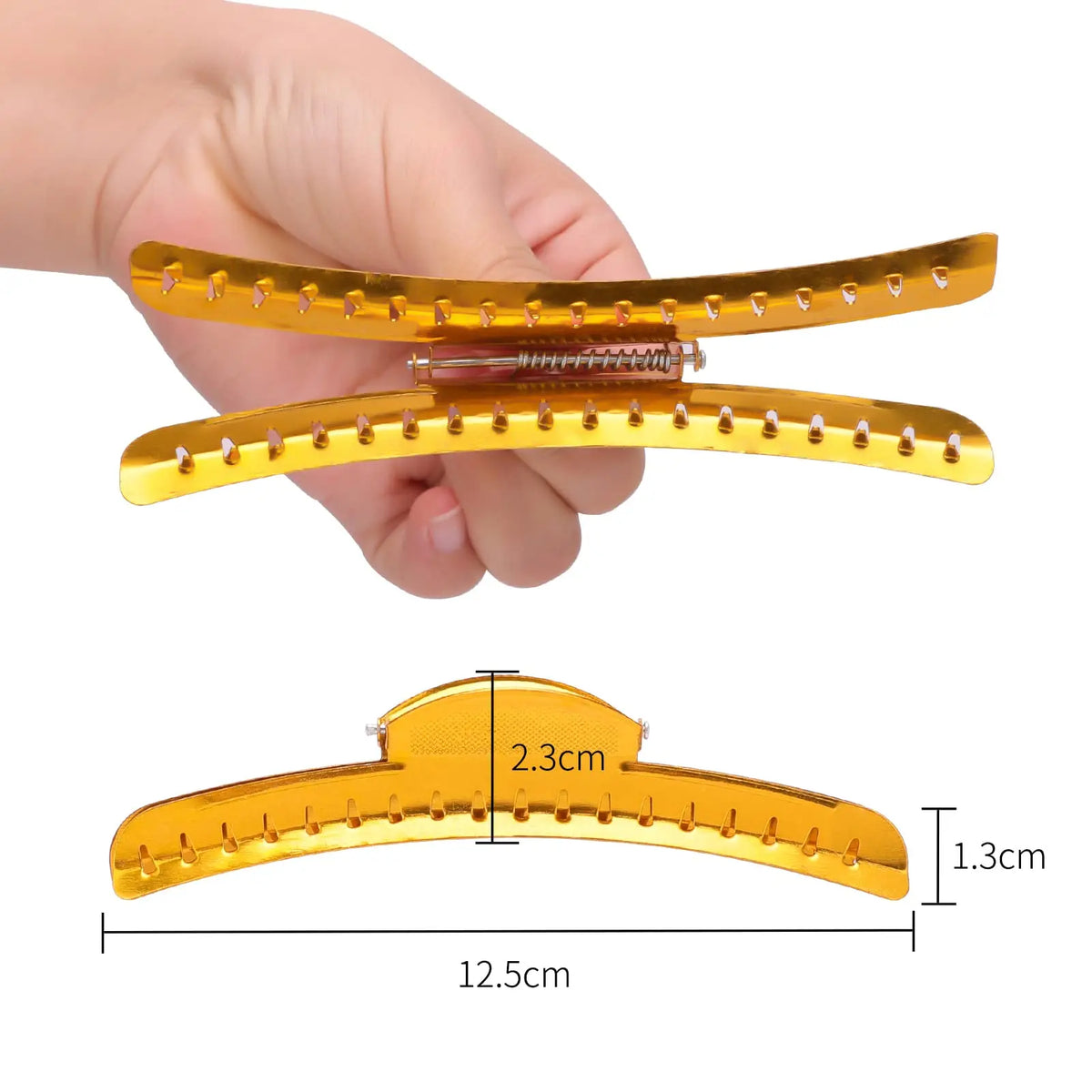 Metal Finger Wave Hair Clips – Aluminum Tip Styling Clamps 5pc Hair Styling Clips PRIMED