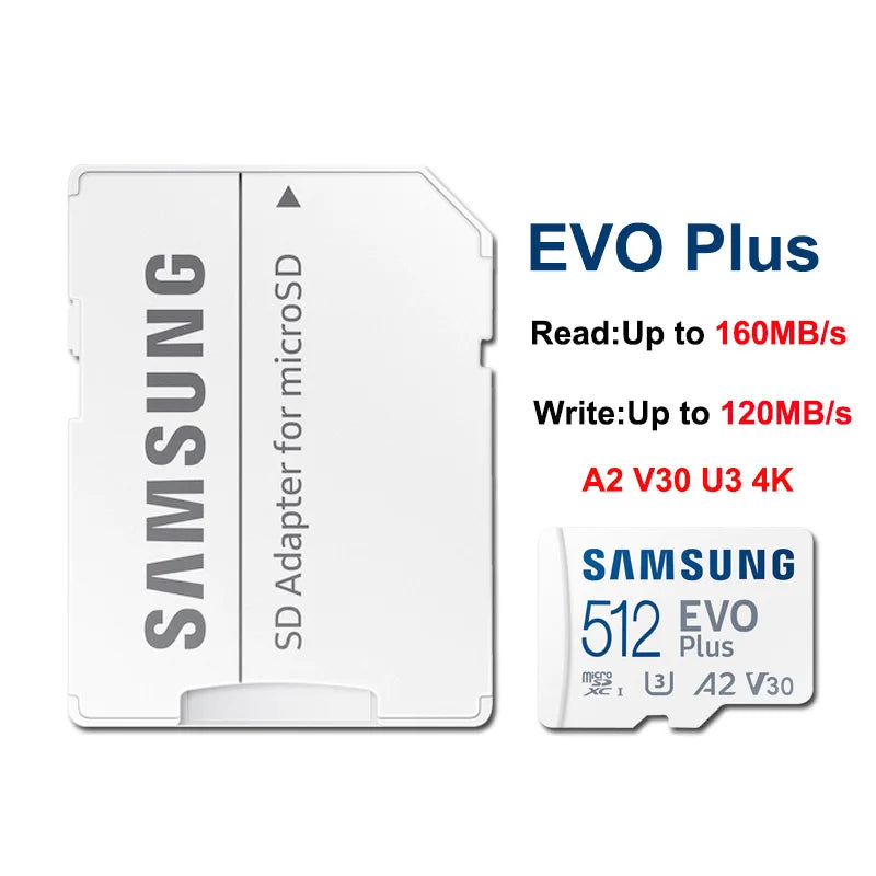 Samsung EVO Plus MicroSDXC 64GB–512GB | Up to 160MB/s MicroSD Memory Card PRIMED 512GB