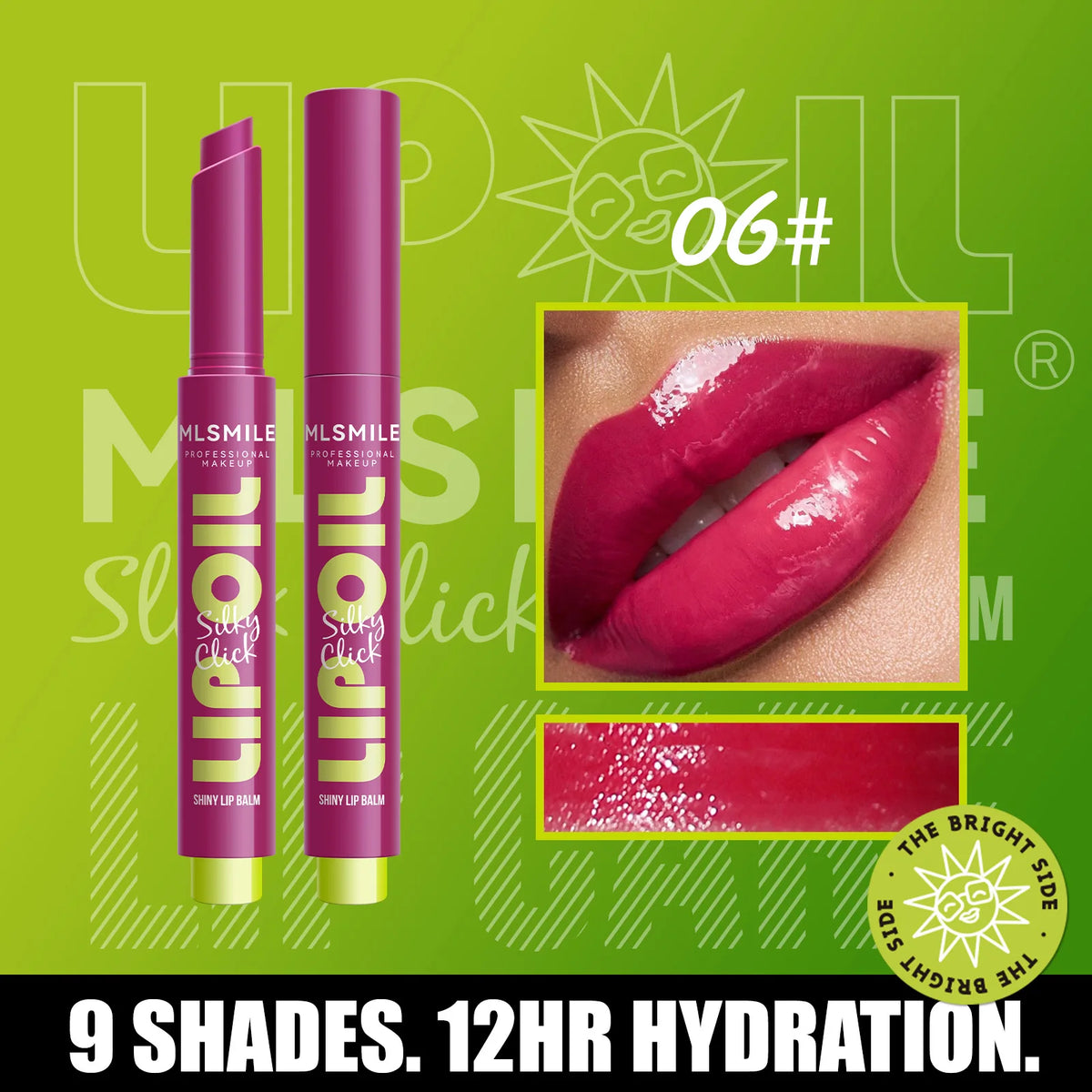 MLSMILE Jelly Mirror Lipstick Pen – Hydrating Lip Gloss Tint Lip Gloss Lipstick PRIMED 06
