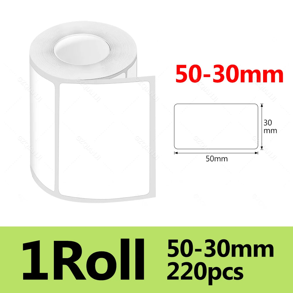 Waterproof Thermal Label Sticker Roll for Marklife P50 Printer Thermal Label Roll PRIMED 1Roll WH50-30mm