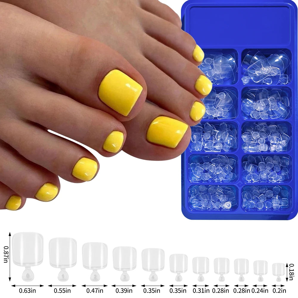 100Pcs Press On Toenails – Acrylic Solid Color Fake Nail Tips