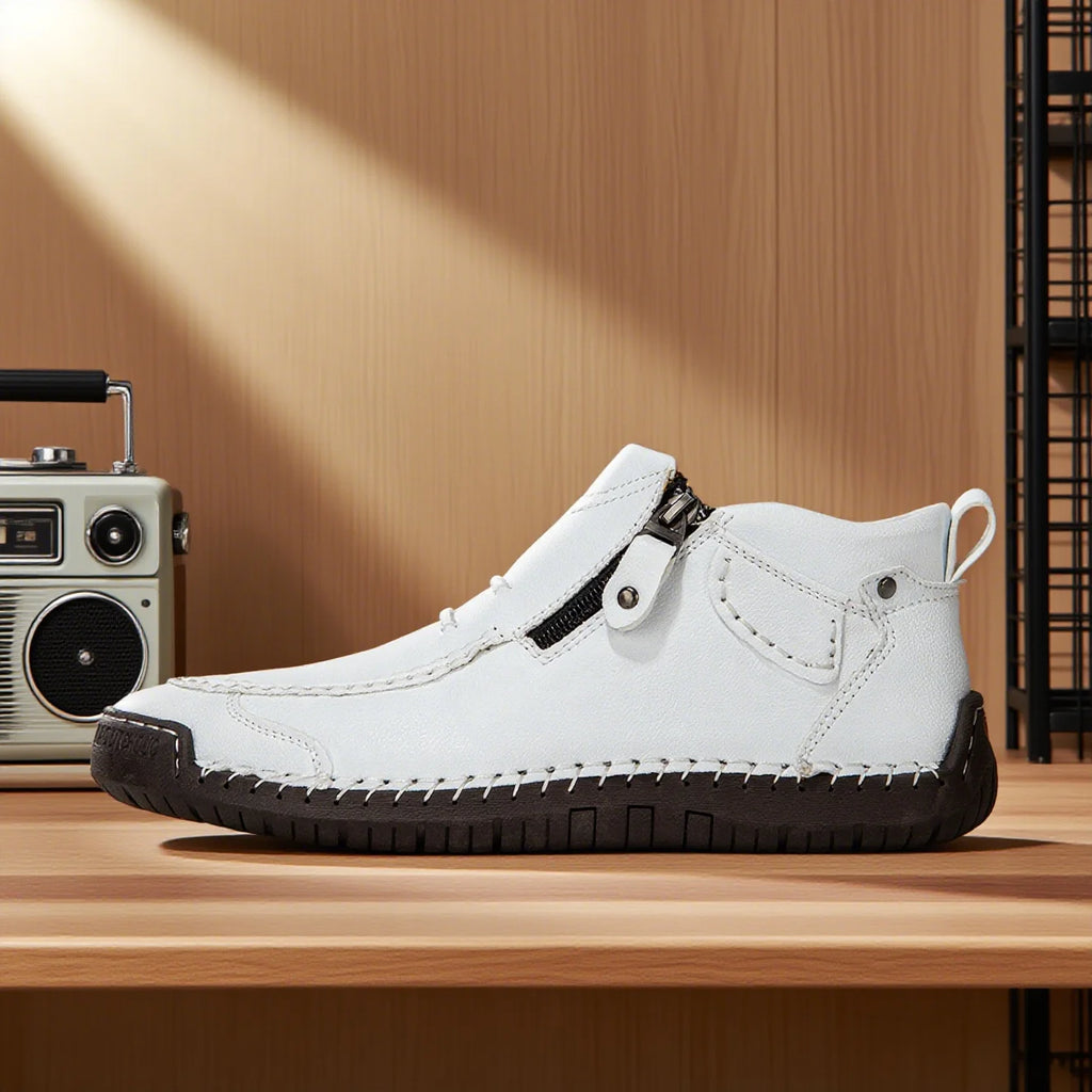 Men's Handmade Split Leather Ankle Boots | Zip Closure Men's Ankle Boots PRIMED