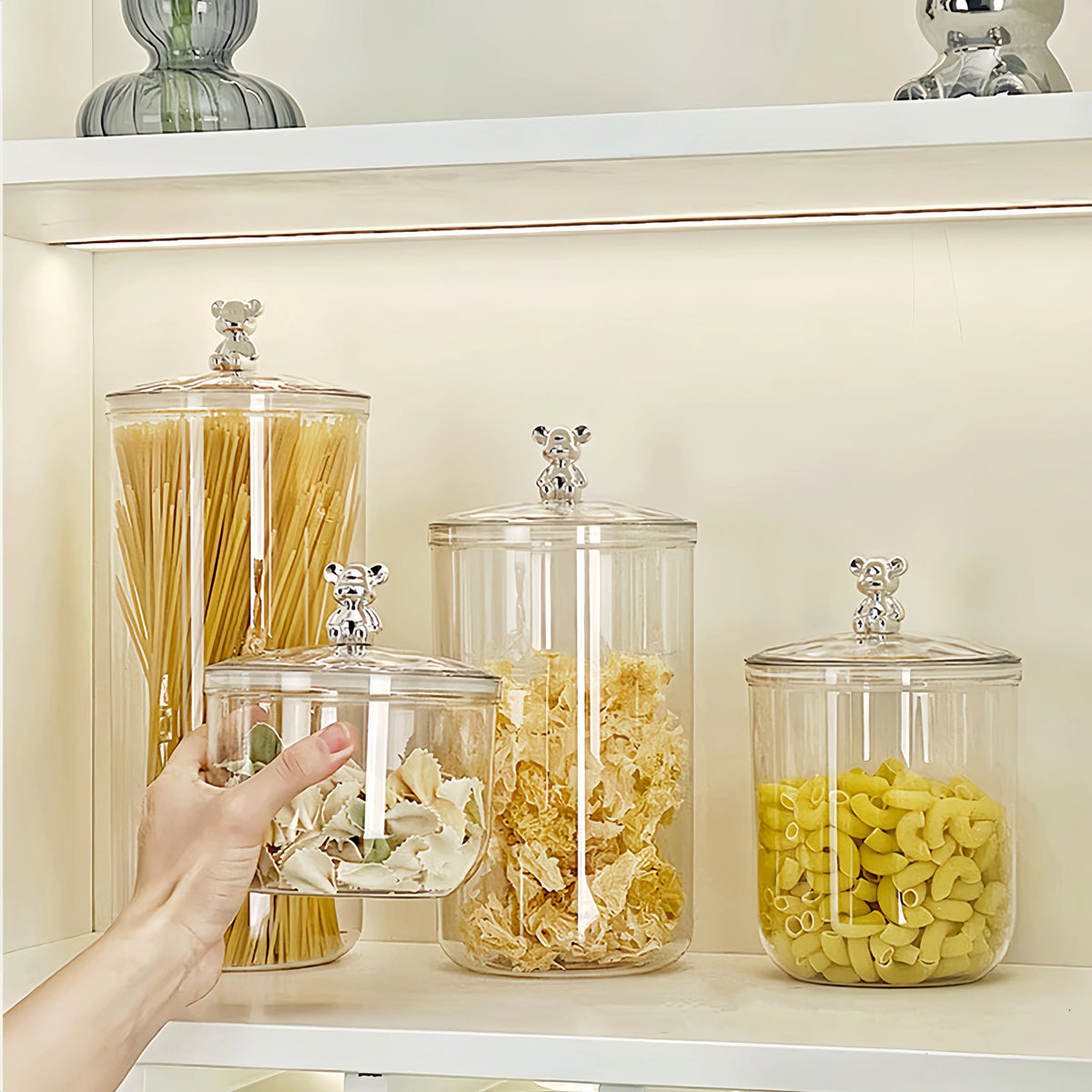 Transparent Airtight Food Storage Jars with Lids | Kitchen Canisters