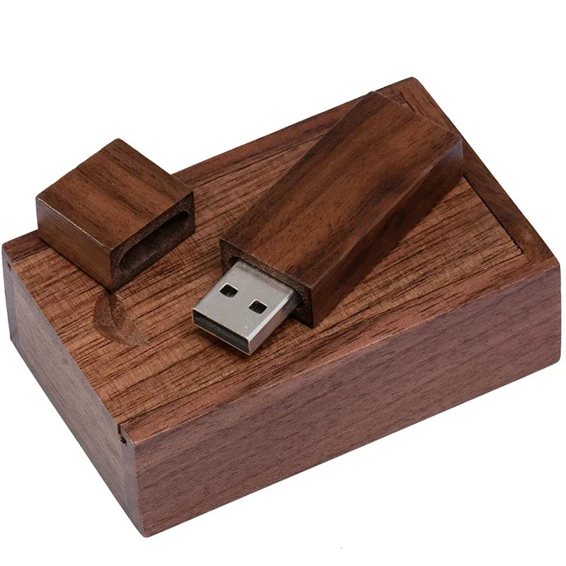 Wooden USB Flash Drive with Gift Box – Custom Logo 8–64GB