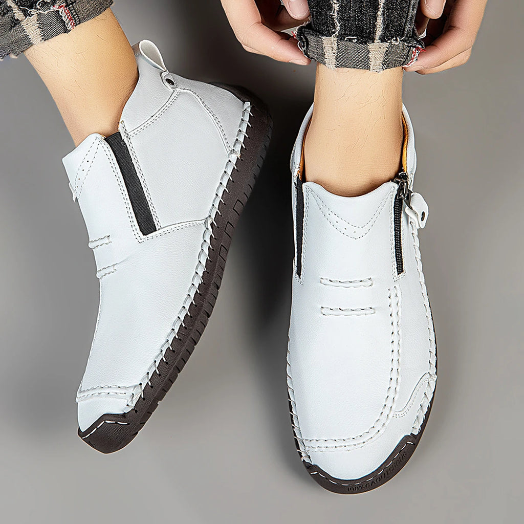 Men's Handmade Split Leather Ankle Boots | Zip Closure Men's Ankle Boots PRIMED