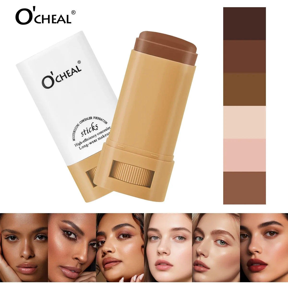 OCHEAL Waterproof Concealer Foundation Stick – Brightening