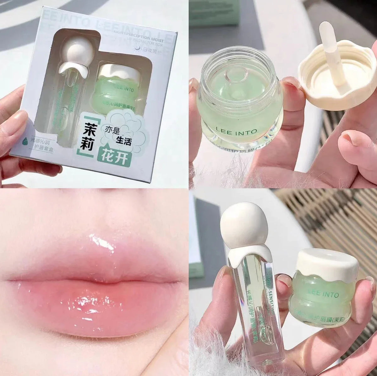 Strawberry Lip Oil & Jelly Night Mask Set – Hydrating Lip Care