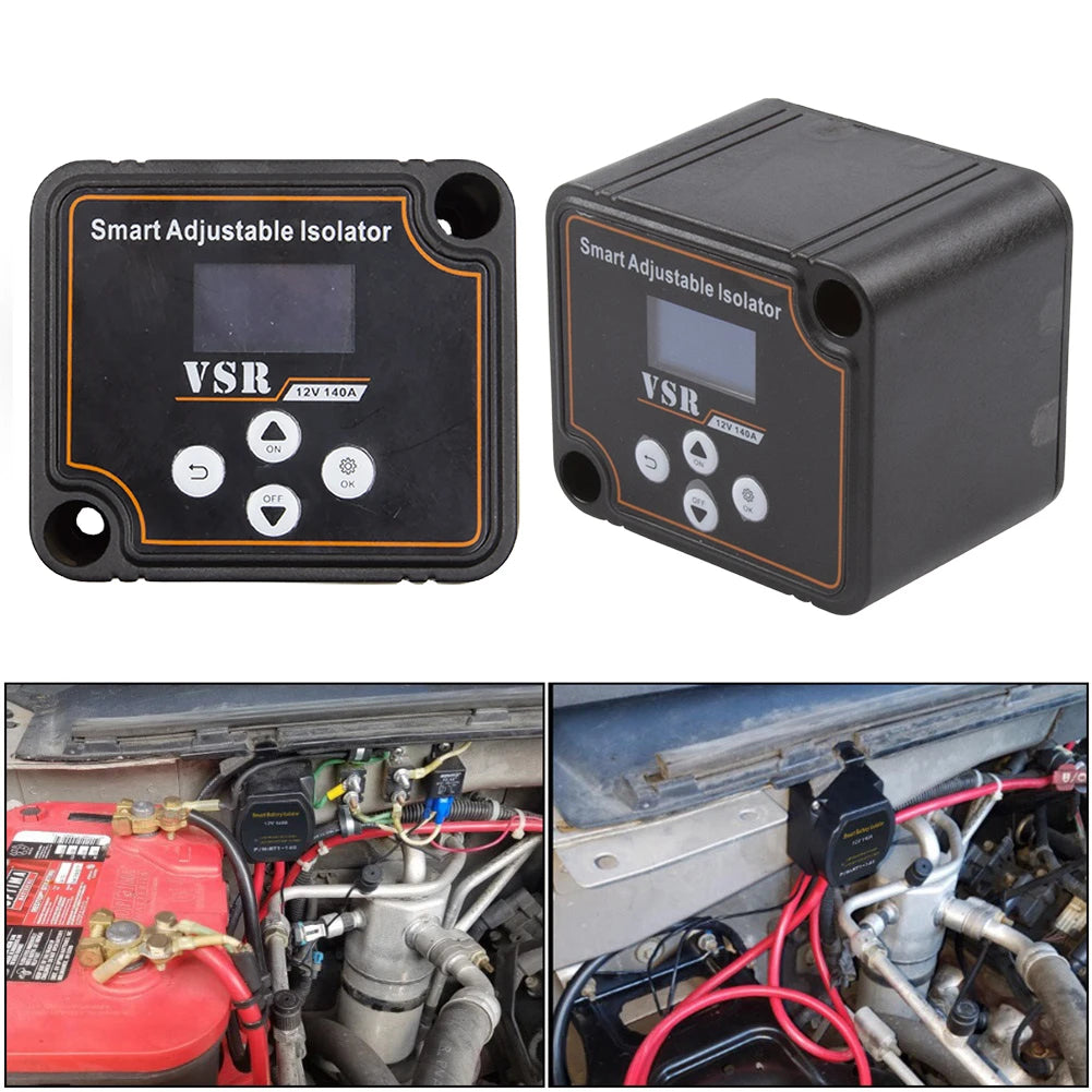 12V 140A Dual Battery Isolator VSR LCD | Split Charge Relay Battery Isolator Relay PRIMED