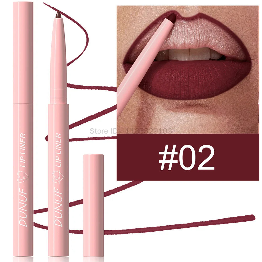 Waterproof Matte Lip Liner Pencil – 12 Colors Long-Lasting