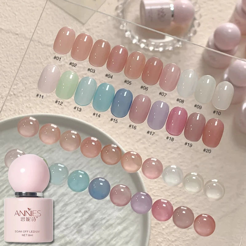 8ml Nude Gel Nail Polish – 23 Colors UV/LED Semi-Permanent Gel Nail Polish PRIMED