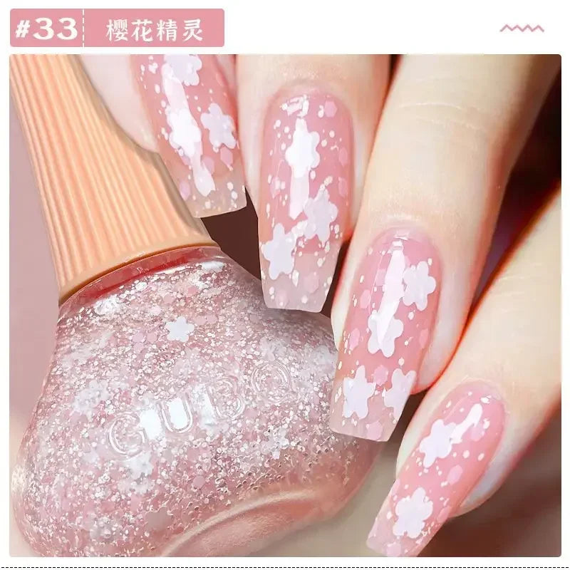 Glitter Gel Nail Polish Quick Dry Autumn Coffee Tones 12ml