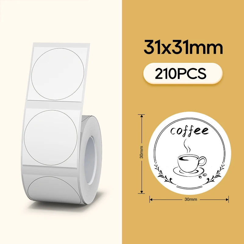 NiiMBOT Thermal Label Roll – Waterproof Round Stickers B1 B21 Thermal Label Roll PRIMED WH Round 31-31