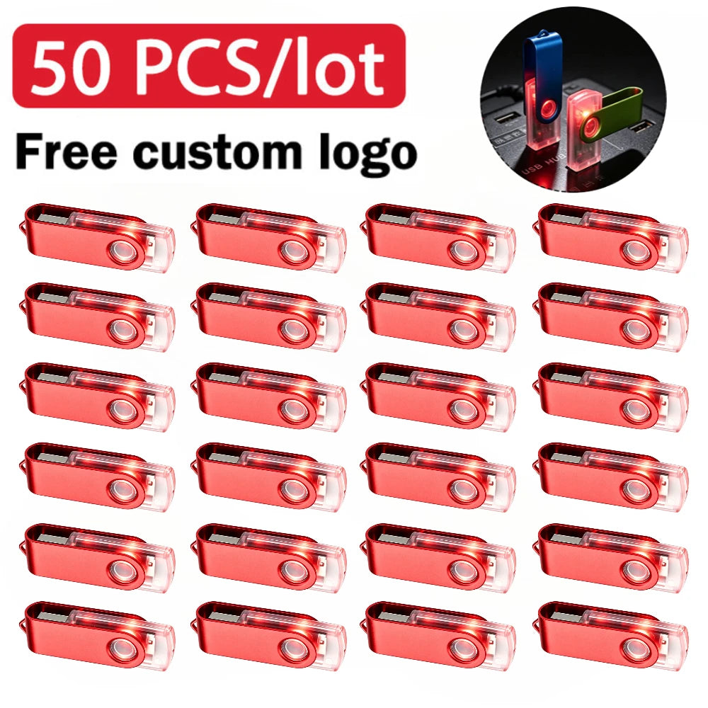 50-Pack Metal USB 2.0 Flash Drives Custom Logo 2GB–64GB Bulk USB Flash Drive PRIMED