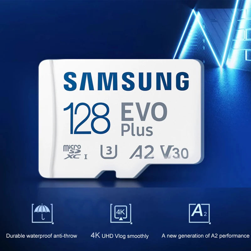 Samsung EVO Plus MicroSD 64GB–512GB | U3 V30 A2 130MB/s MicroSD Memory Card PRIMED