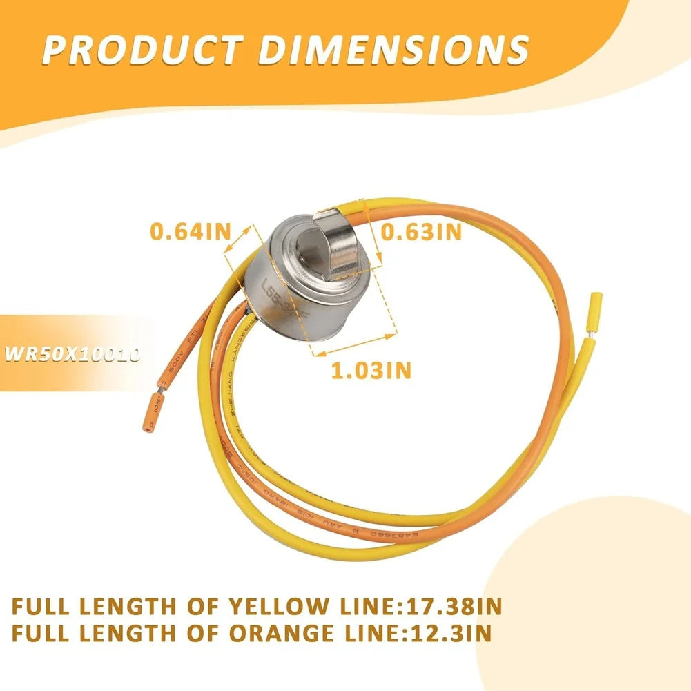 WR50X10010 Refrigerator Defrost Thermostat Replacement Part