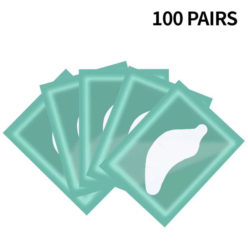 100 Pairs Hydrogel Under Eye Pads for Eyelash Extensions Eyelash Extension Pads PRIMED YB-100pcs Light Blue
