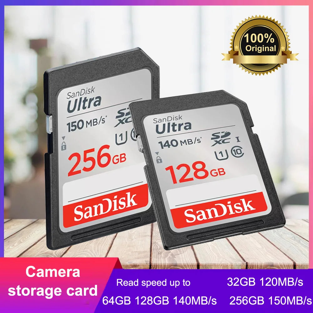 SanDisk Ultra SD Card 32GB–256GB | Up to 150MB/s SDXC Flash Memory Card PRIMED