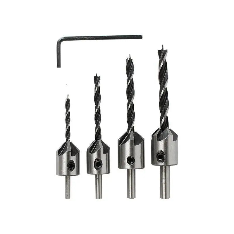 4-Piece Countersink Drill Bit Set 3–10mm | HSS Woodworking Countersink Drill Bit Set PRIMED