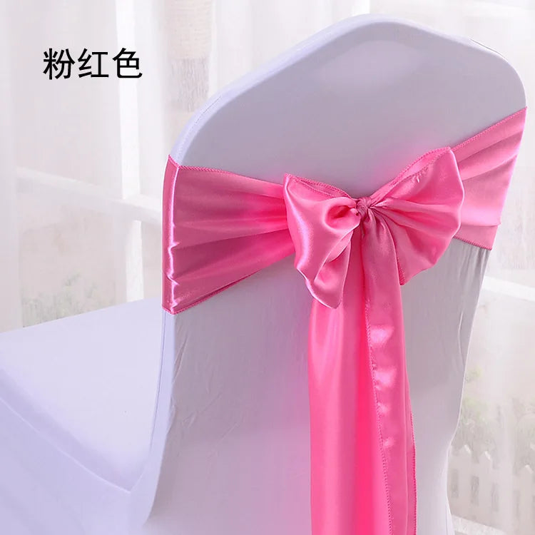 10 Pcs Satin Chair Sashes – Wedding & Banquet Bow Decor